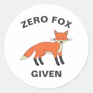 Zero Fox angesichts des lustigen Sarcasm Wildtiere Runder Aufkleber