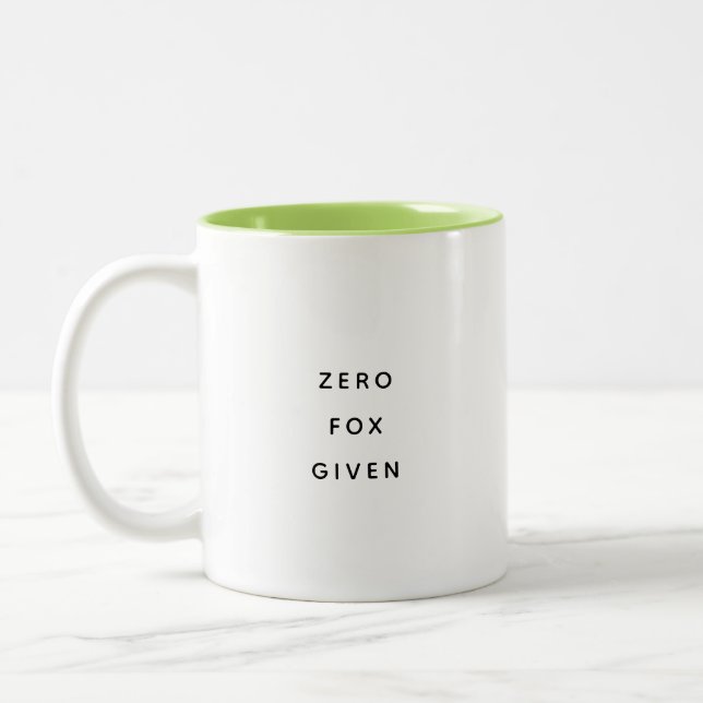 Zero Fox Given Office Humor Two-Tone Mug Zweifarbige Tasse (Links)