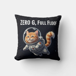 Zero G, Full Floof! Adorable Weltraumkatze Kissen