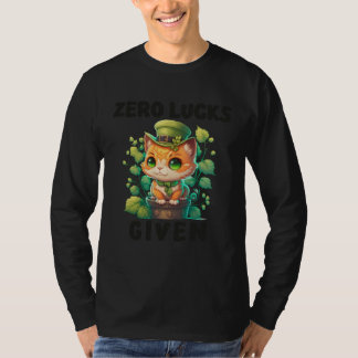 Zero Glück gegeben  Süße Katze St. Patricks Day Pa T-Shirt