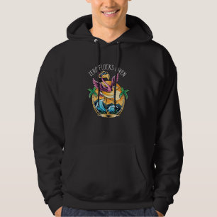 Zero Herden mit lustigem Strandflamingo Hoodie