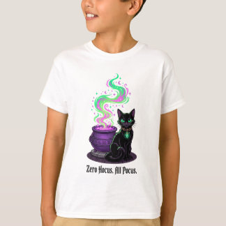 Zero Hocus Pocus Lustige Katze Hexe Kessel T-Shirt
