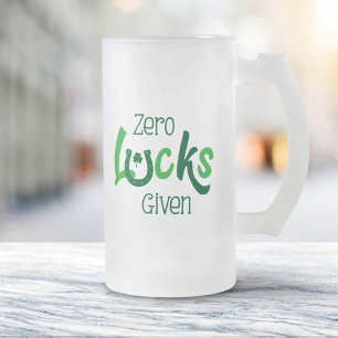Zero Lucks zum Funny St Patricks Day Mattglas Bierglas