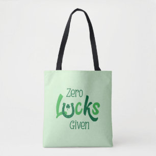 Zero Lucks zum Funny St Patricks Day Tasche
