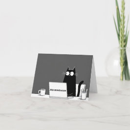 Zero Meowtivation Cat – Funny Lazy Work Cartoon Dankeskarte