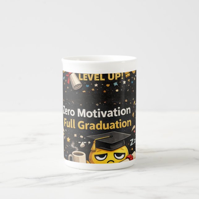 Zero Motivation Full Graduation Funny Shirt  Prozellantasse (Vorderseite)