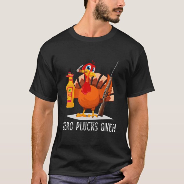 Zero Plucks Given Friendsgiving Thanksgiving Turke T-Shirt (Vorderseite)