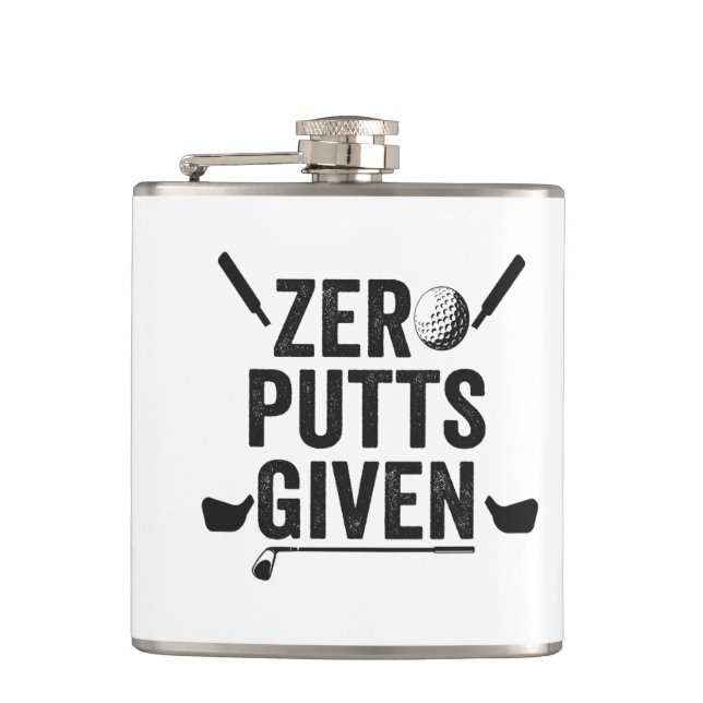 Zero Putts mit dem Funny Golf Sport Golfing Vater  Flachmann (Vorderseite)