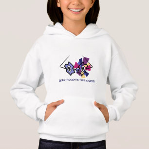 Zero Thoughts Full Chaos Girls Hoodie - Lustige Gr