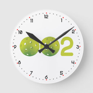 Zero Zero Two - pickleball score Round Clock Runde Wanduhr