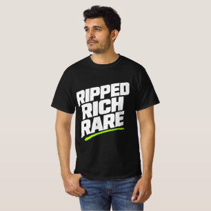 Zerrissen Reich Seltene Motivations-Typografie T-Shirt