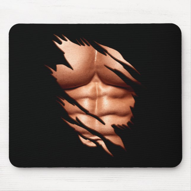 Zerrissene Abs Clic Lustig  Mousepad (Vorne)