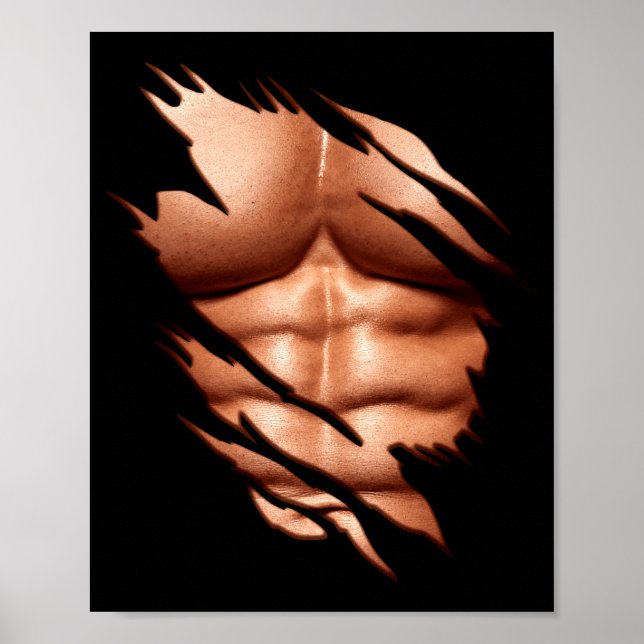 Zerrissene Abs Clic Lustig  Poster (Vorne)