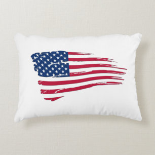 Zerrissene amerikanische Flagge Dekokissen