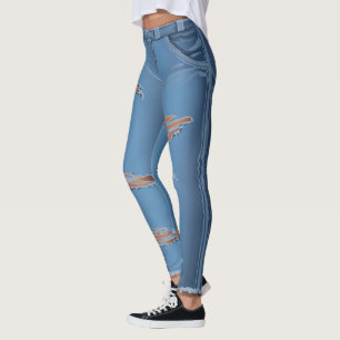 Zerrissene Jeans-Leggings-Spaß-Halloween-Leggings Leggings