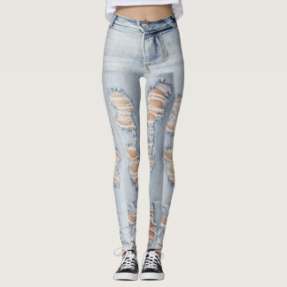 Zerrissene Jeans-Muster-Leggings Leggings