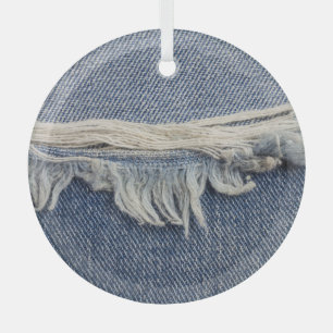 Zerrissene Jeans-Textur, stilvoller Hintergrund. Ornament Aus Glas