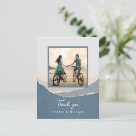 zerrissene Papierberge Hochzeit Foto vielen Dank Postkarte