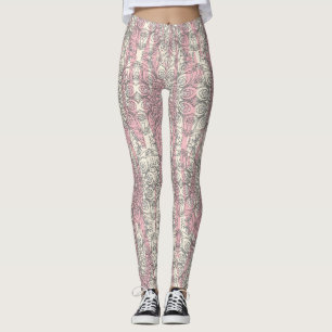 Zerrissene Streifen mit Pfau-Inspirationen Leggings