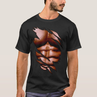 Zerrissener ABS-lustiger Klassiker T-Shirt