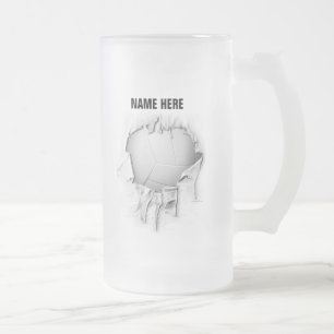 Zerrissener Volleyball-Frosted-Beerkrug Mattglas Bierglas