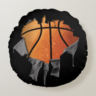 Zerrissenes Basketball-Trikot Rundes Kissen
