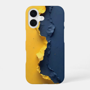 Zerrissenes Gelb und Blau _ iPhone-Hülle iPhone 16 Hülle