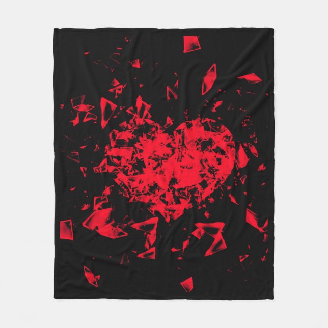 Zerrissenes Herz Fleece-Decke Fleecedecke (Vorderseite)