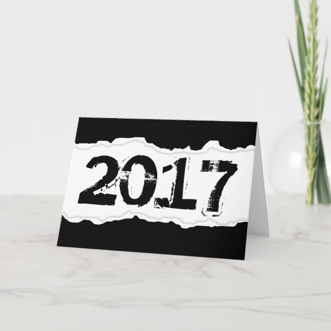 zerrissenes Papier 2017 Feiertagskarte (Vorderseite)