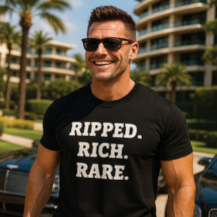 Zerrissenes Rich Rare Grafik-T-Shirt für das Fitne T-Shirt