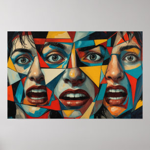 Zerrissenes Schweigen. Porträt eines zerschmettert Poster