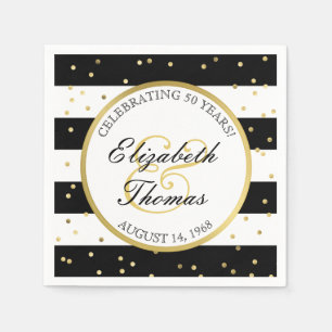 Zerrstreifen   50. Hochzeitstag Serviette