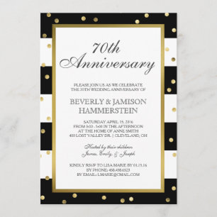 Zerrstreifen 70. Party zum Hochzeitstag Einladung