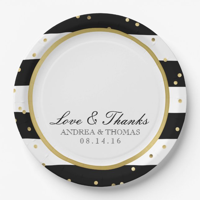 Zerrstreifen | Elegante Hochzeiten Teller (Vorderseite)