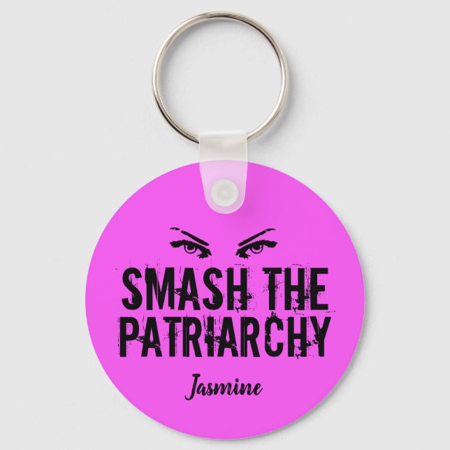 Zerschlagen des Personalisierten Pink Feministers  Schlüsselanhänger (Vorderseite)
