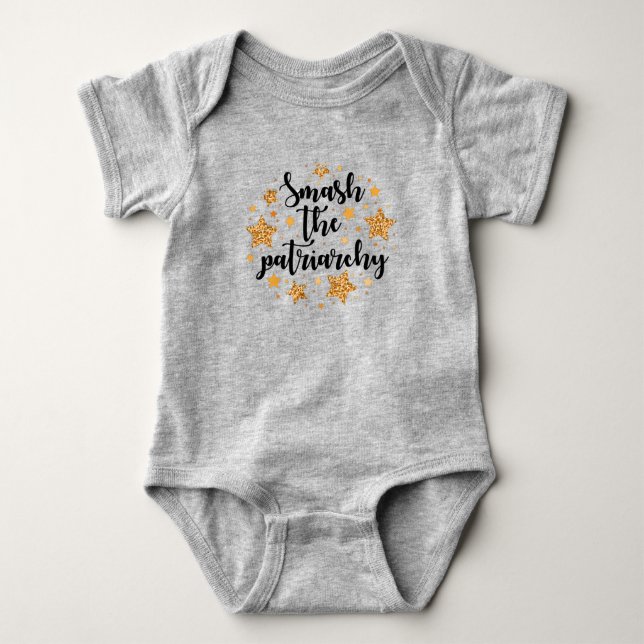 Zerschlagen Sie das Patriarchat! Baby Bodysuit Baby Strampler (Vorderseite)