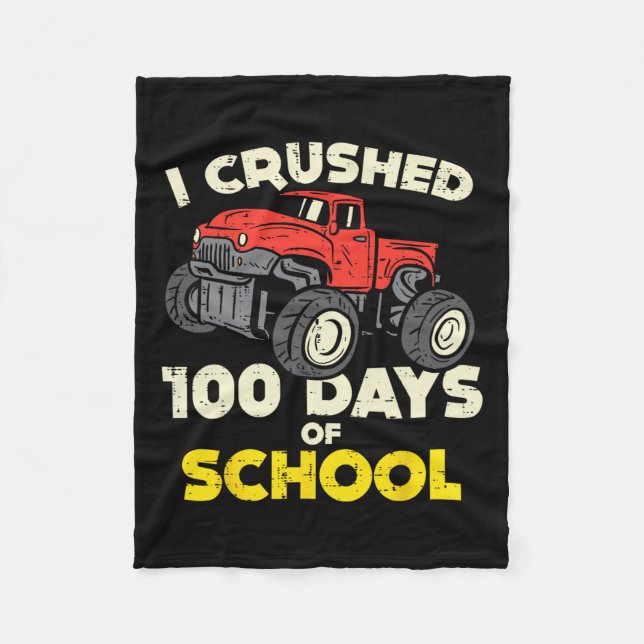 Zerschlagene 100 Tage Schulmonster Truck 100. Fleecedecke (Vorderseite)