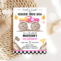 Zerschlagenes Monster Truck Bash Pink Girl Geburts