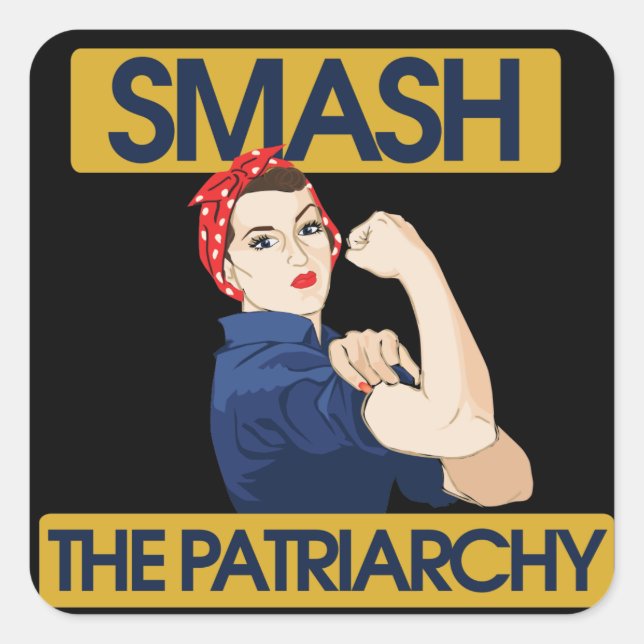 Zerschlagung des Patriarchats Quadratischer Aufkleber (Vorderseite)