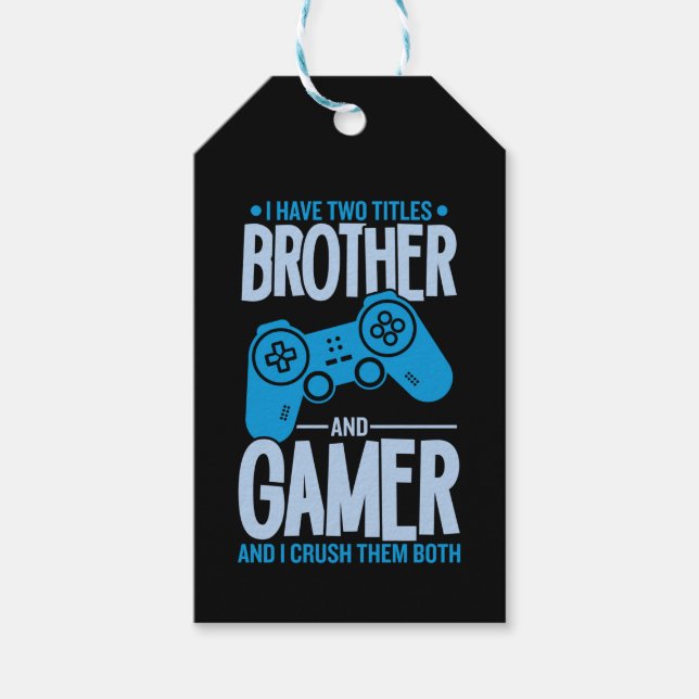 Zerschlagung von zwei Titeln Bruder und Gamer Geschenkanhänger (Vorderseite)