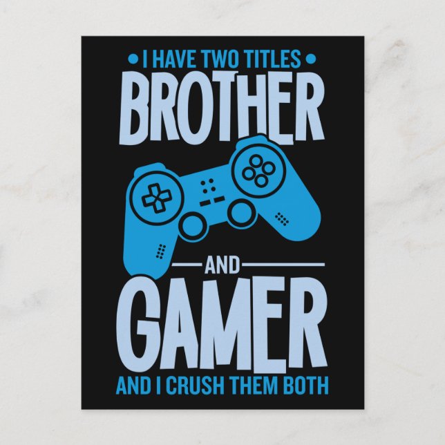 Zerschlagung von zwei Titeln Bruder und Gamer Postkarte (Vorderseite)