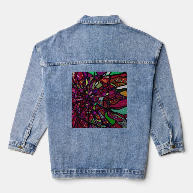 Zersplitterte Blume Jeansjacke (Rückseite)