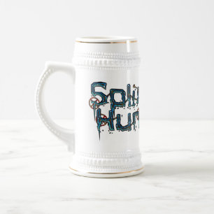 Zersplittertes Menschlichkeits-Logo Stein Bierglas