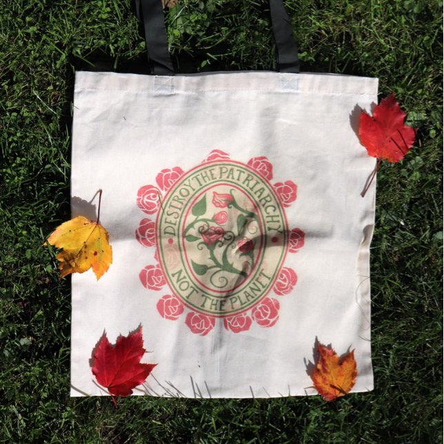 Zerstöre das Patriarchat, nicht den Planeten Femin Tragetasche (Von Creator hochgeladen)