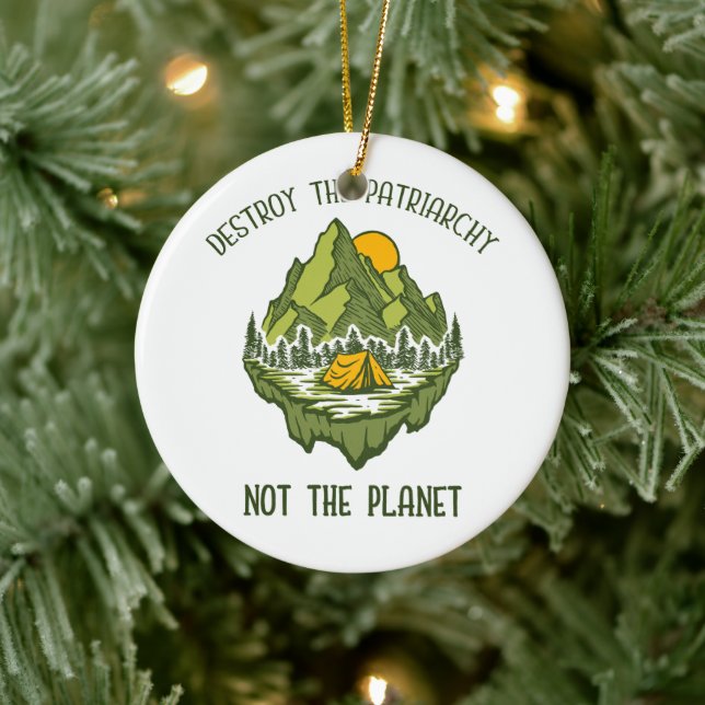 Zerstöre das Patriarchat nicht den Planeten Keramik Ornament (Baum)