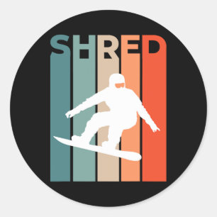 Zerstöre Snowboarder Snowboarden Snowboard Retro V Runder Aufkleber