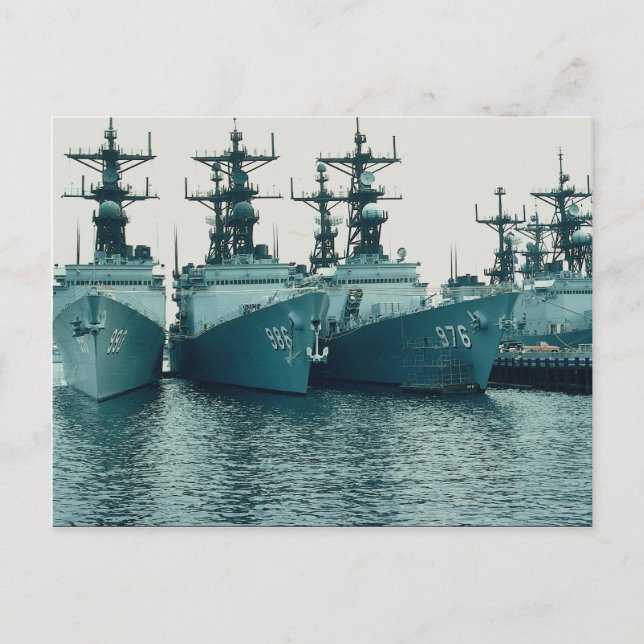 Zerstörer der Spruance-Klasse, NAV STA, San Diego, Postkarte (Vorderseite)