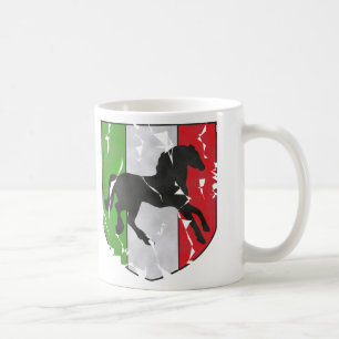 Zerstört, italienisches Wappen mit Pferd schauend Kaffeetasse