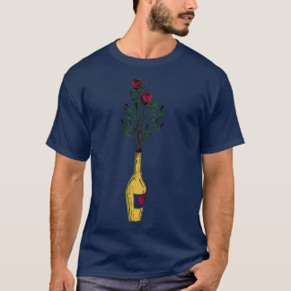 Zerstörte Blume in Flaschen T-Shirt