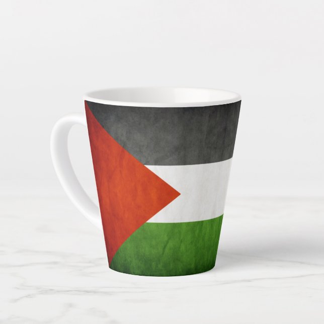 Zerstörte Grunge Palästina-Flagge Milchtasse (Linke Ecke)